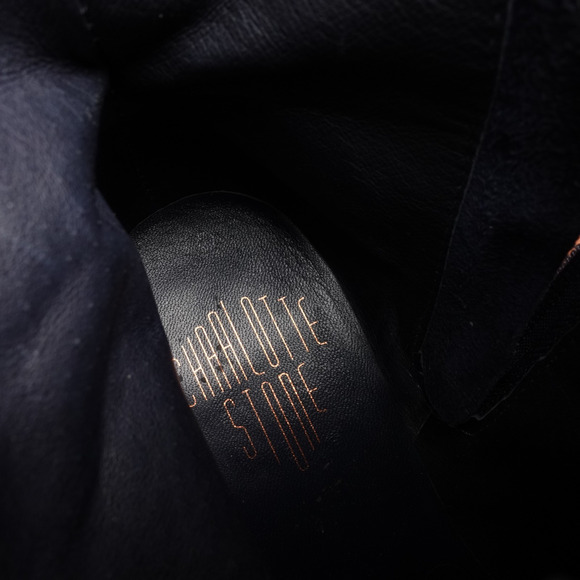 Charlotte Stone Boots Womens SZ 6 Blue Suede Paz Clog Preppy Indie Festival Boho - Picture 13 of 14